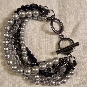 Premier Designs Toggle Clasp Chain & Beads Bracelet